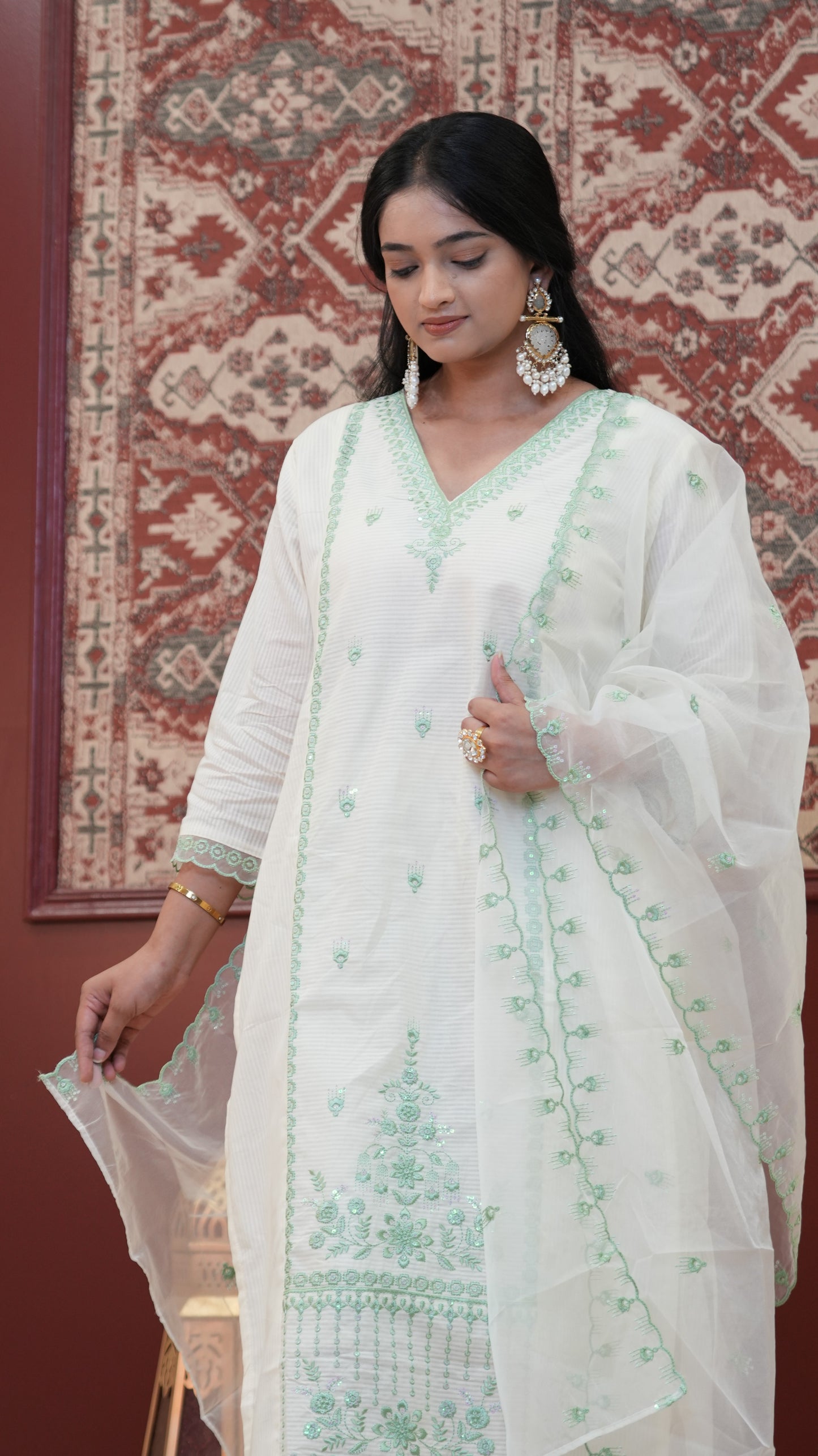 Cotton Embroidered Suit Set