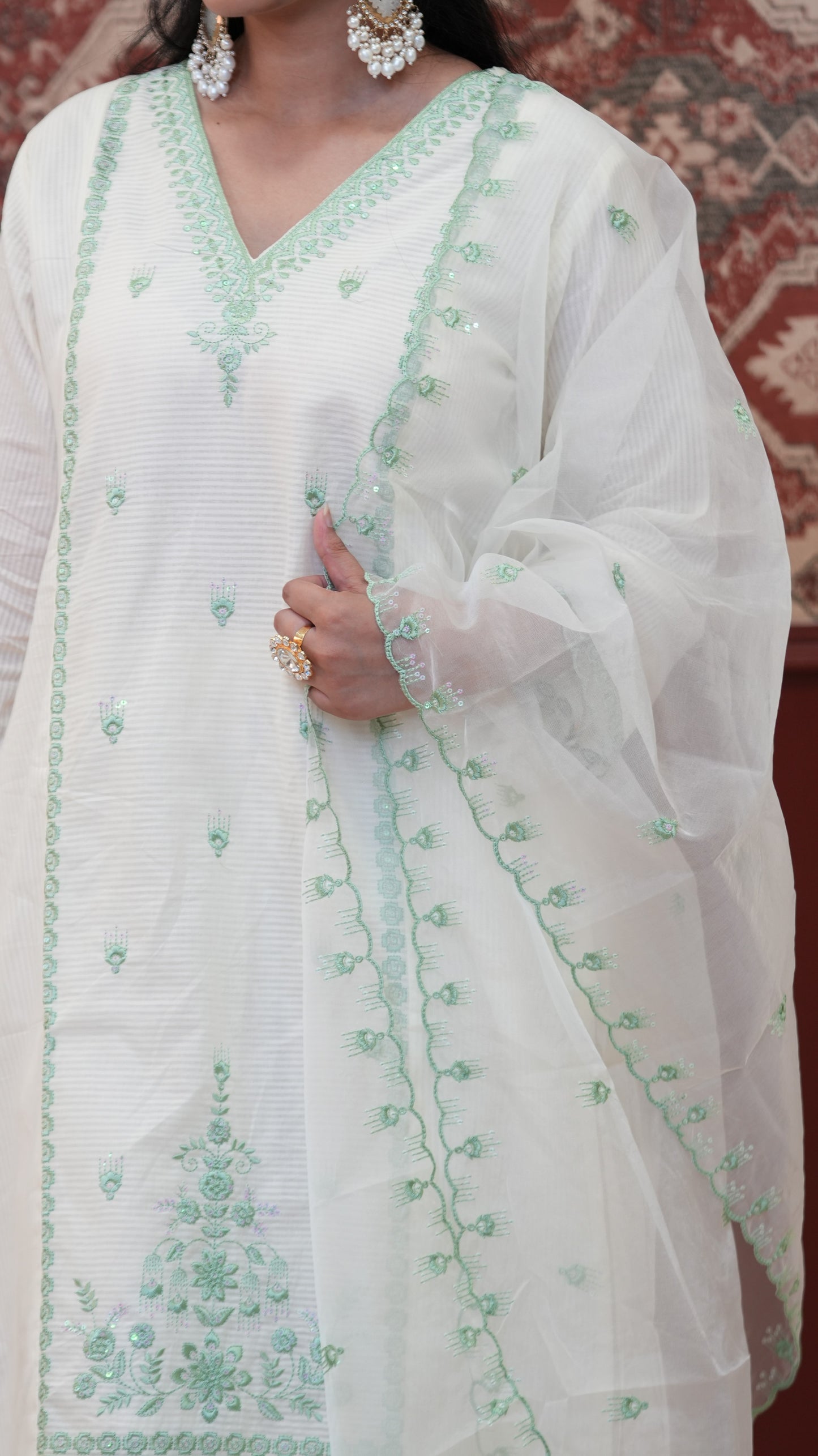 Cotton Embroidered Suit Set