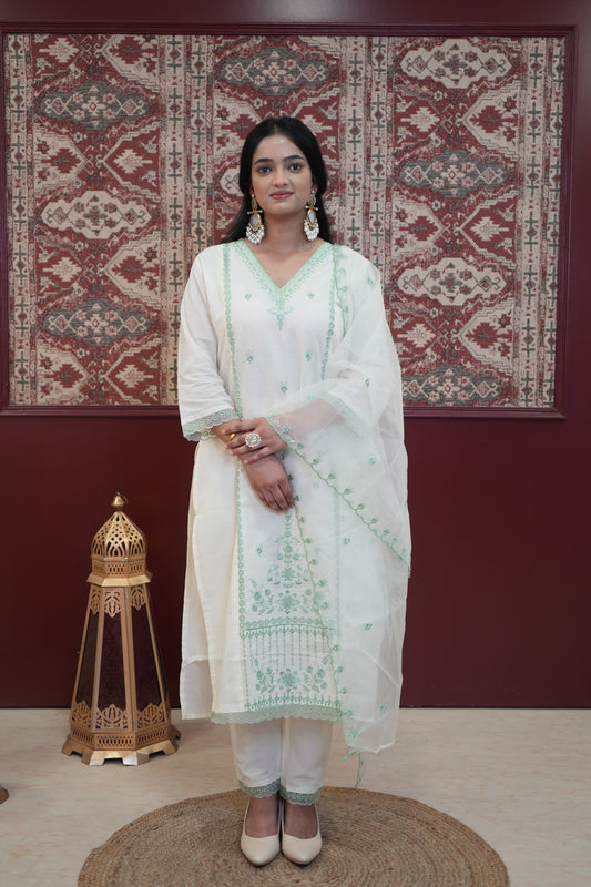 Cotton Embroidered Suit Set